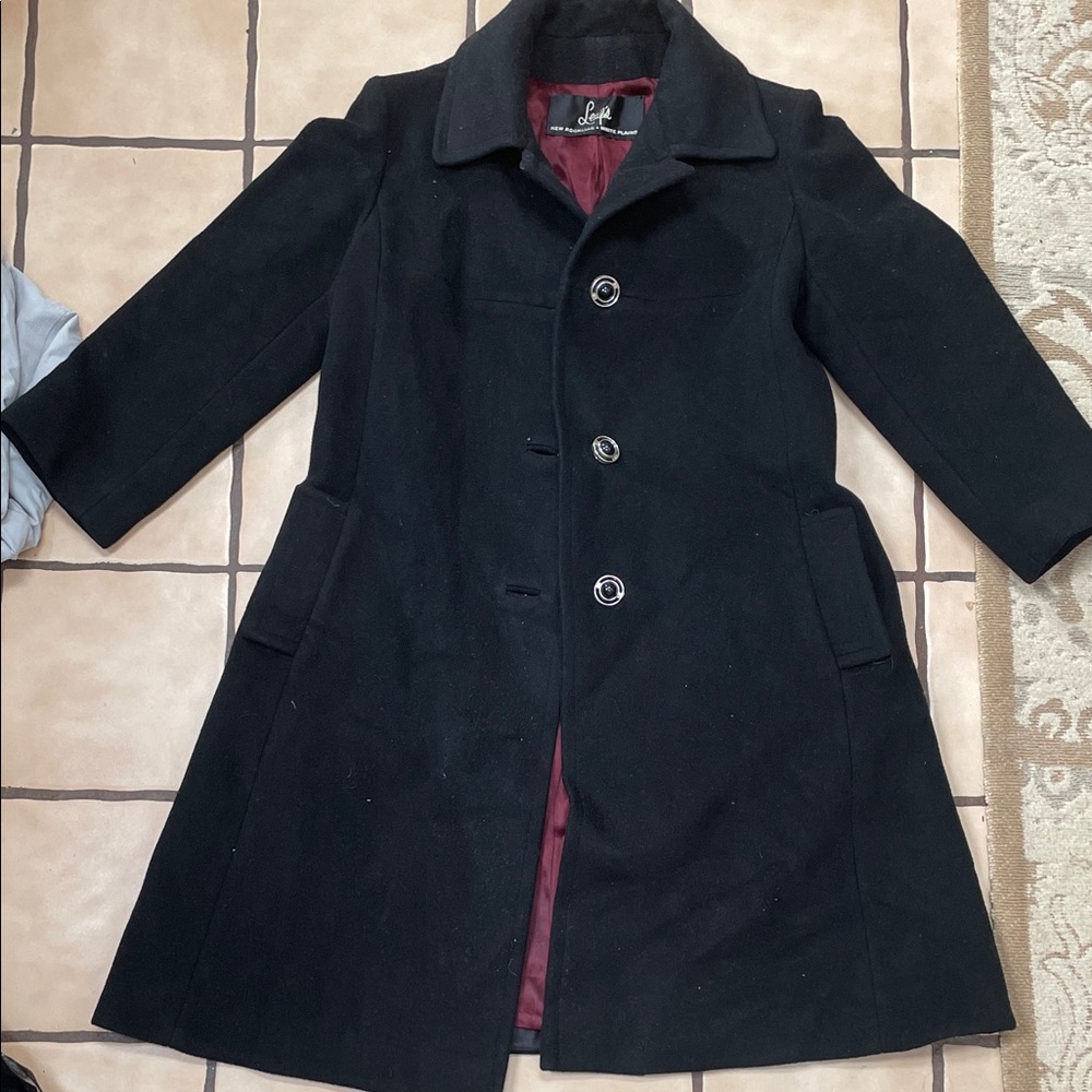 Vintage Elegant Black Women's Cashmere Coat